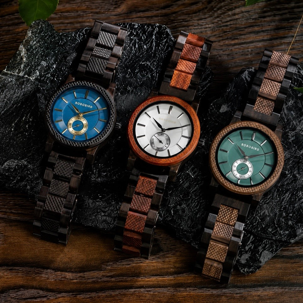 BOBOBIRD GT131-3 Men's Wooden Watch 43mm