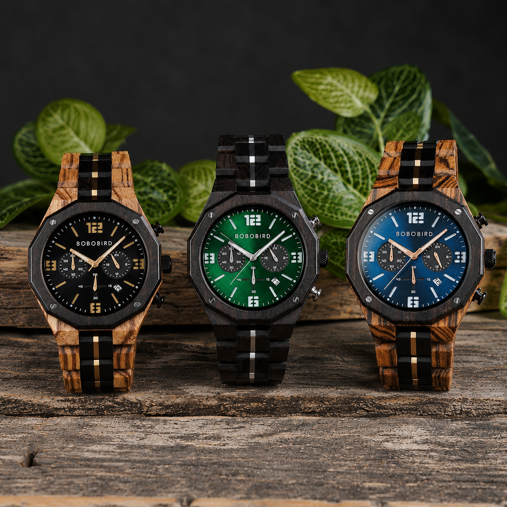 BOBOBIRD GT134-4 Men's Wooden Watch 45mm